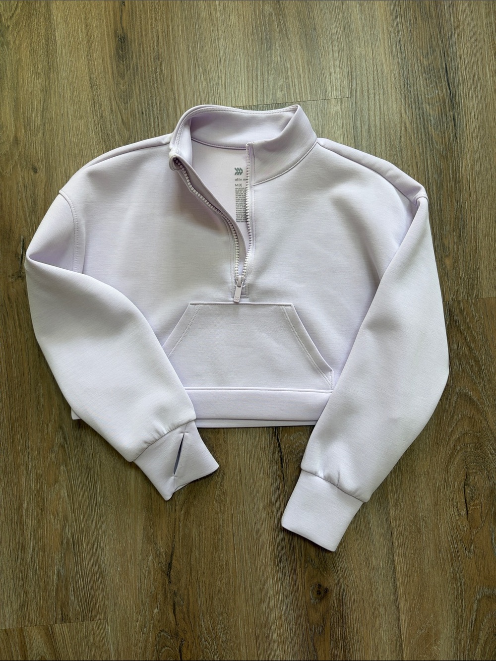 Girl’s Cropped Half-Zip Pullover Sweatshirt - Light Lavender